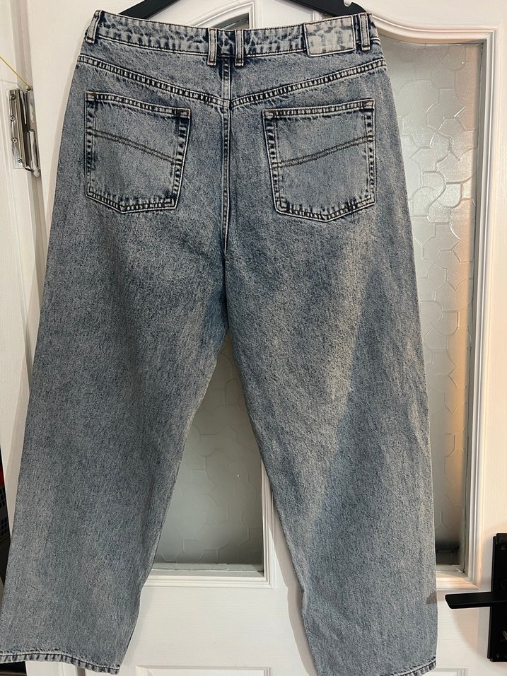 Gri Bol Kesim Kadın Kot Pantolon - Görsel 3