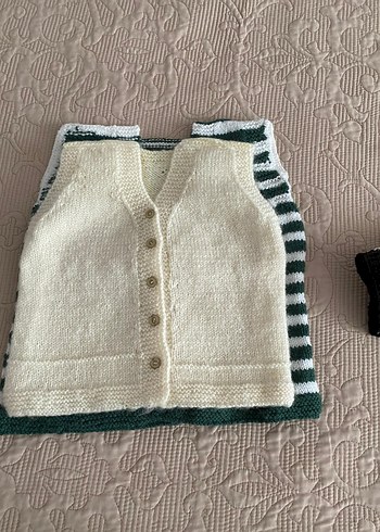 24-36 Ay Beden Diger unisex Çocuk Beyaz Örgü Hırka