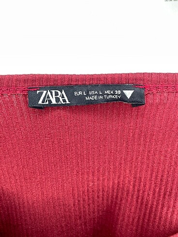 l Beden bordo Renk Zara Mini Üst %70 İndirimli.