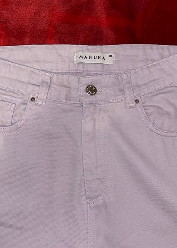36 Beden ten rengi Renk Kadın Kot Pantolon Lila