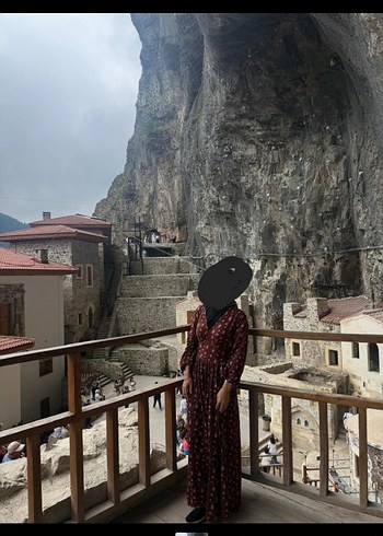 Bordo Bohem Uzun Elbise Drapeli