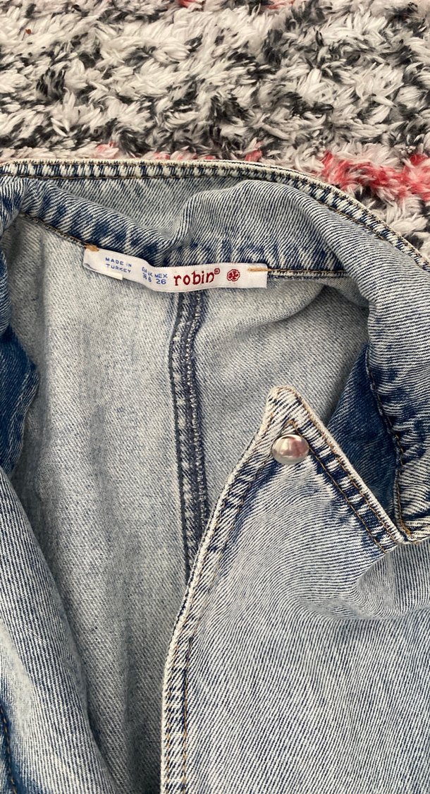 Kadın Gri Denim Uzun Tulum - Görsel 4