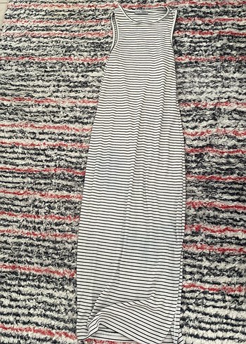 Uzun Zebra Desenli Bohem Kadın Elbise - Görsel 5