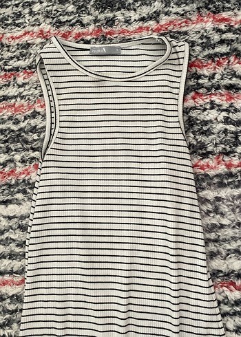 Uzun Zebra Desenli Bohem Kadın Elbise - Görsel 3