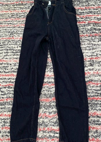 Kadın Kemerli Loose Fit Midi Denim Pantolon - Görsel 2