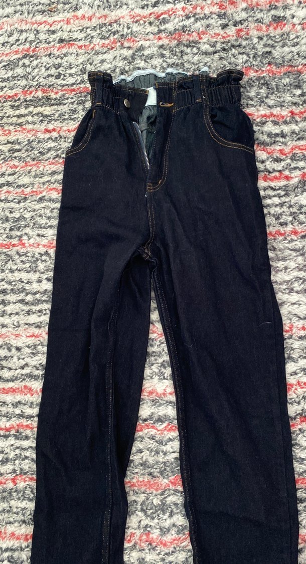 Kadın Kemerli Loose Fit Midi Denim Pantolon - Görsel 3