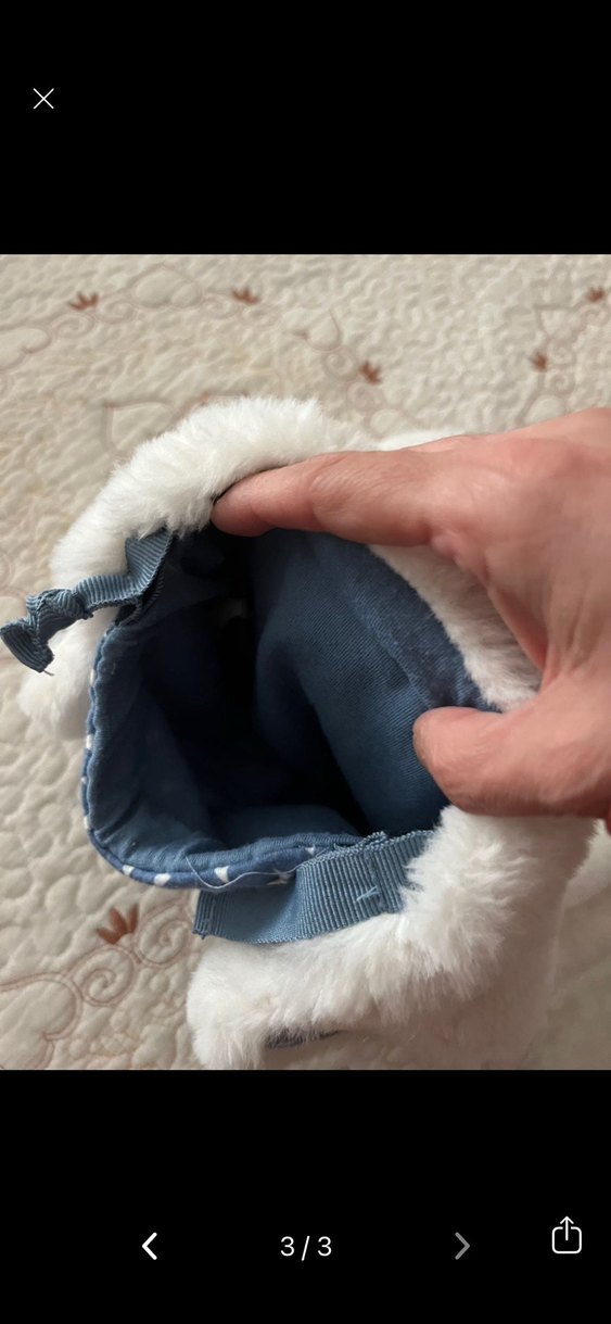 Beyaz Nakışlı Peluş Çocuk sırt çantası - Görsel 3