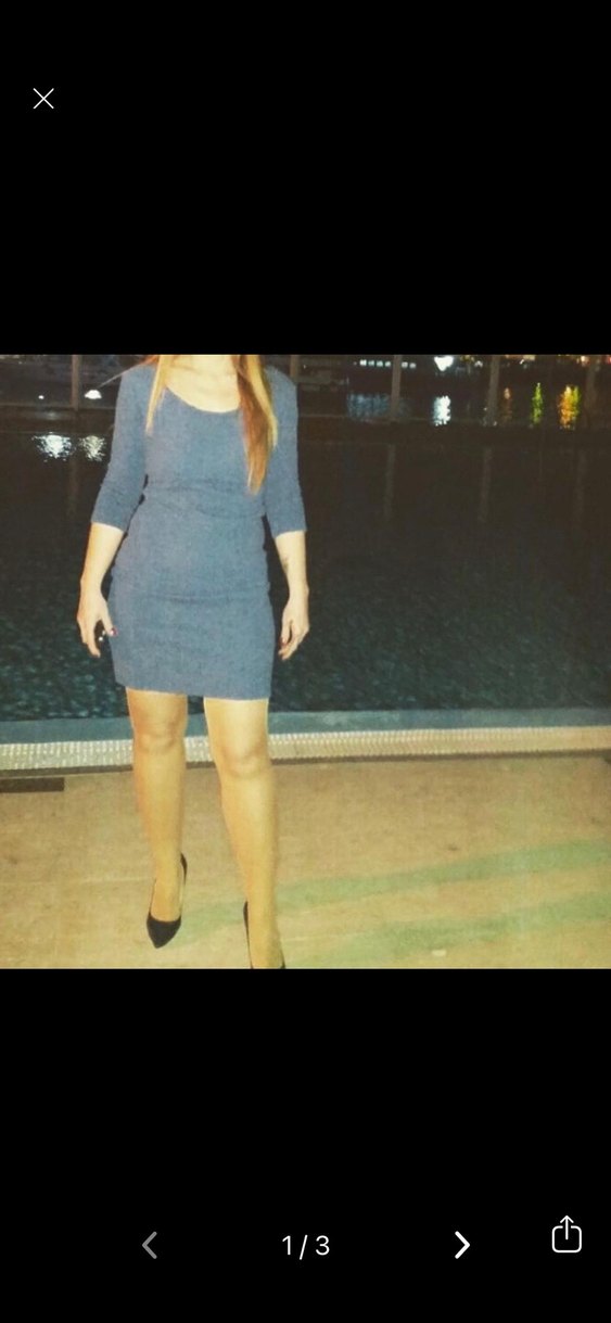 Kadın Mavi  Mini Elbise - Görsel 3