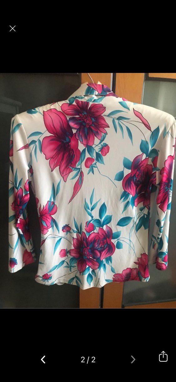 Düğmeli, Çiçek Desenli Pembe Kadın Ceket - Görsel 2