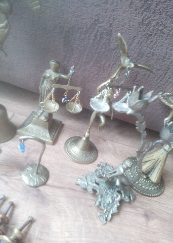 Altın ve Gri Renkli Metal Biblo Seti hepsi pirinç.. - Görsel 5