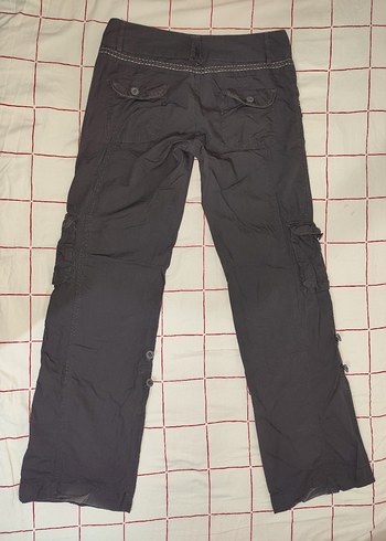 koyu Gri Bol Kesim paraşüt kot kargo pantolon baggy - Görsel 3