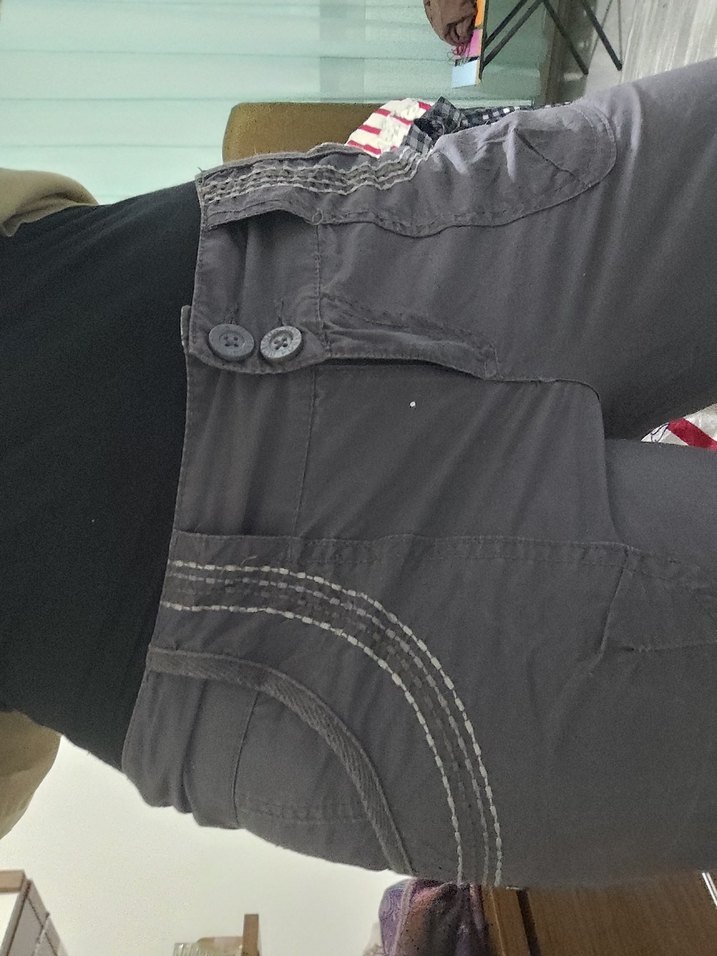 koyu Gri Bol Kesim paraşüt kot kargo pantolon baggy - Görsel 2