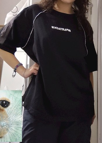 köstebek gri beyaz şeritli oversize unisex tişört spartacks - Görsel 4