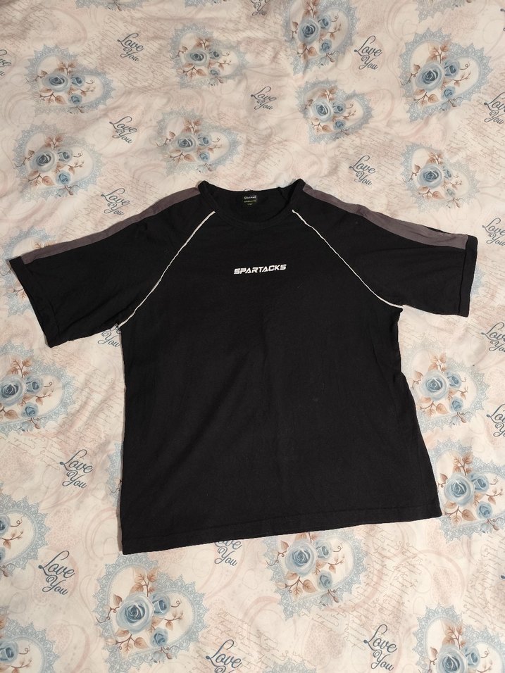 köstebek gri beyaz şeritli oversize unisex tişört spartacks - Görsel 5