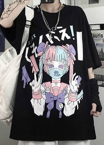 köstebek anime harajuku kawaii goth tişört