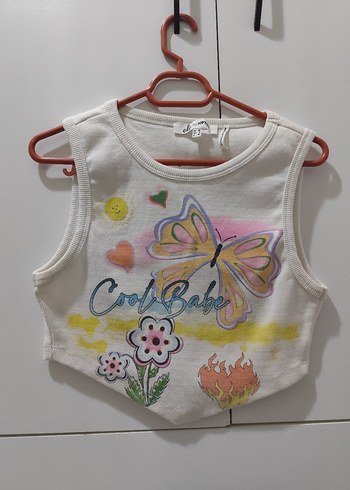 desenli beyaz korse şekilli crop - Görsel 5