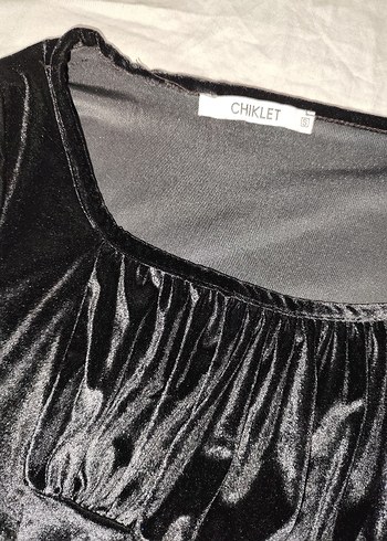 m Beden siyah Renk siyah kadife süet gotik uzun kollu crop bluz
