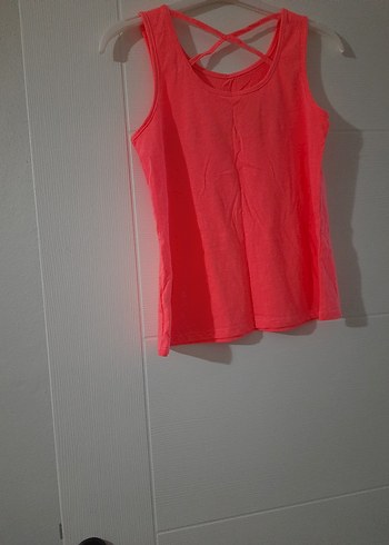 Parlak Pembe Kız Çocuk Dantelli Atlet - Görsel 2