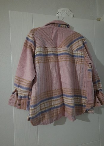 Düğmeli Uzun Kollu Pembe Salaş Gömlek - Görsel 2