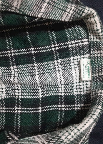 Düğmeli Yeşil Kareli Kadın Gömlek - Görsel 3