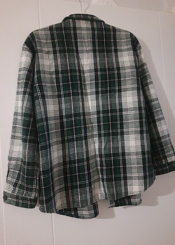 Düğmeli Yeşil Kareli Kadın Gömlek - Görsel 2