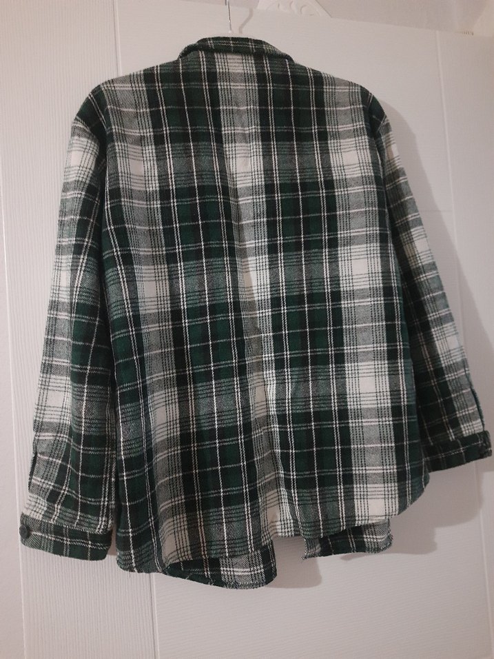 Düğmeli Yeşil Kareli Kadın Gömlek - Görsel 2