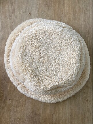 krem peluş bucket şapka