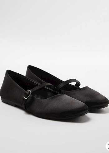 Klasik Siyah Tokalı Stiletto Kadın Babet - Görsel 2