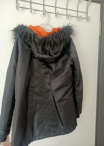 Siyah Kürklü Midi Kadın Mont - Görsel 2