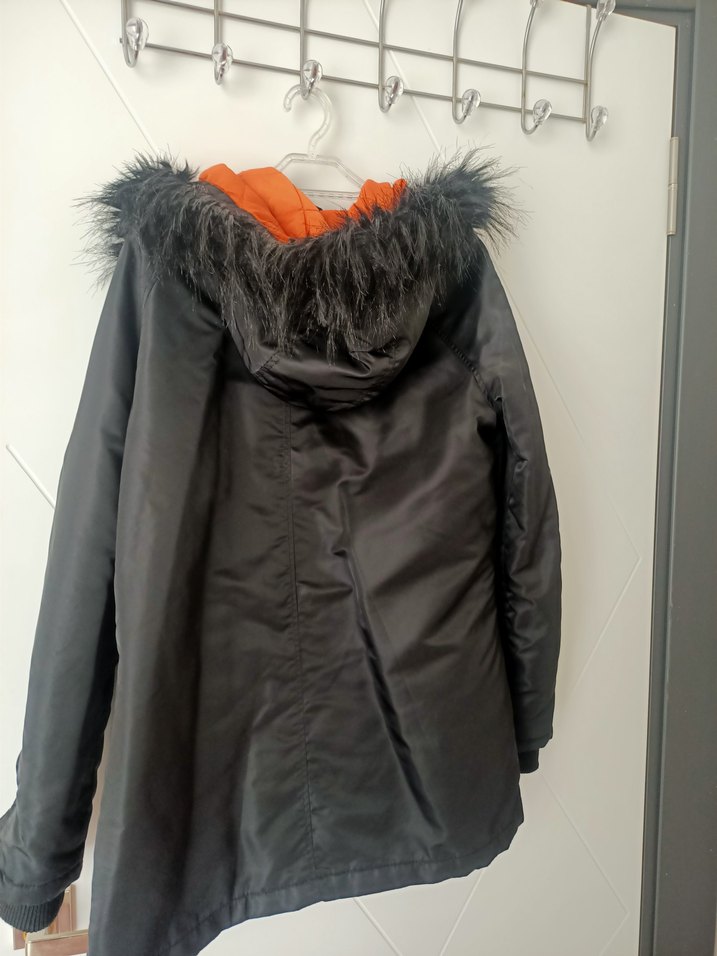 Siyah Kürklü Midi Kadın Mont - Görsel 2