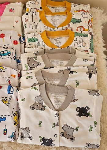 18-24 Ay Beden önden çıtçıtlı pijama takımları