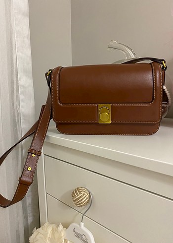 Klasik Kahverengi Deri Kadın Çanta - Görsel 3