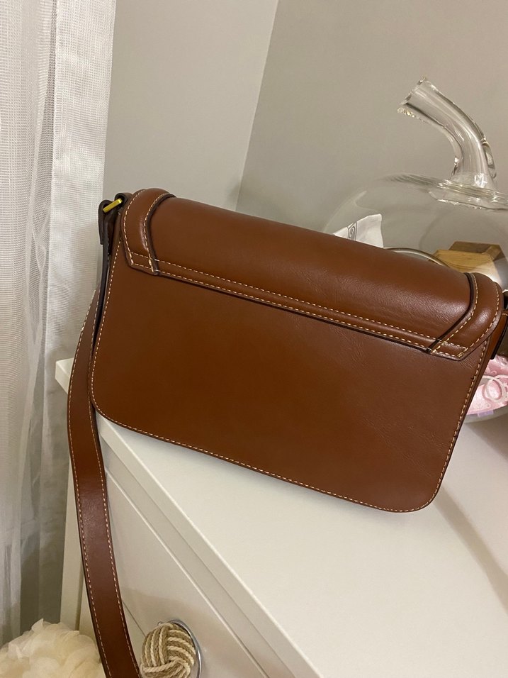 Klasik Kahverengi Deri Kadın Çanta - Görsel 5