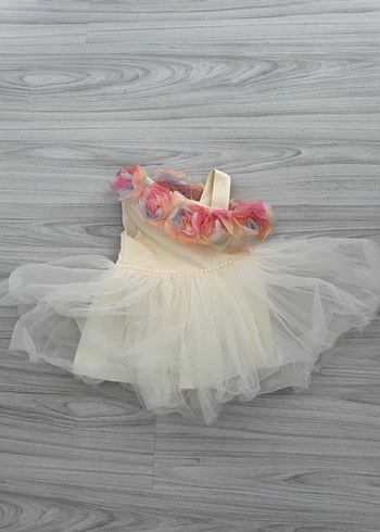 Beyaz Dantelli Askılı Çocuk Elbisesi - Görsel 4