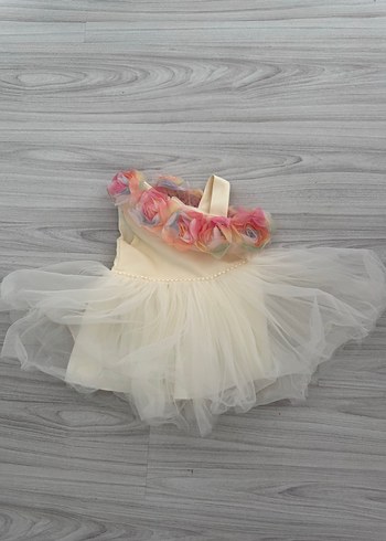 Beyaz Dantelli Askılı Çocuk Elbisesi - Görsel 8