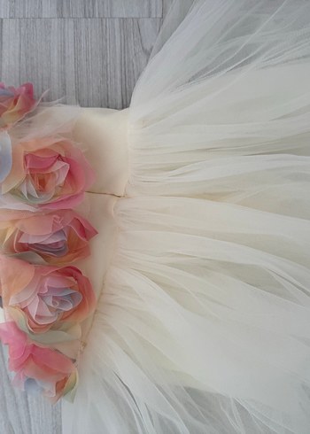 Beyaz Dantelli Askılı Çocuk Elbisesi - Görsel 5