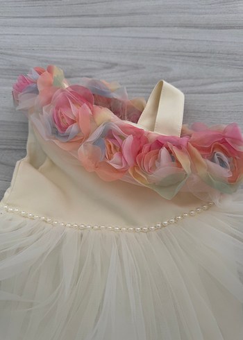 Beyaz Dantelli Askılı Çocuk Elbisesi - Görsel 6