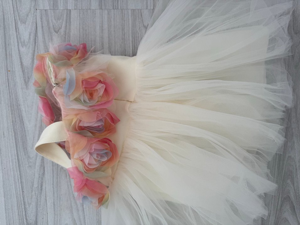 Beyaz Dantelli Askılı Çocuk Elbisesi - Görsel 5