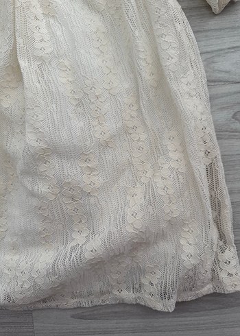 Kız Çocuk Beyaz Dantel Bohem Elbise - Görsel 3