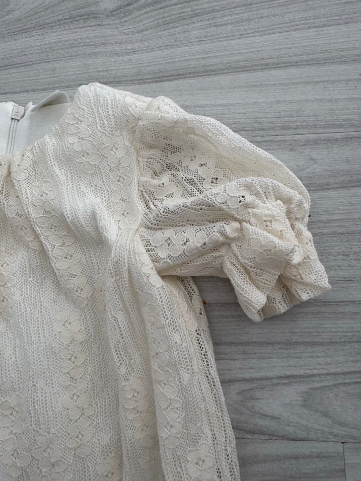 Kız Çocuk Beyaz Dantel Bohem Elbise - Görsel 4