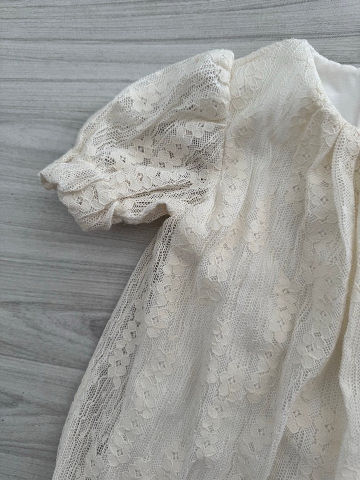 Kız Çocuk Beyaz Dantel Bohem Elbise - Görsel 5