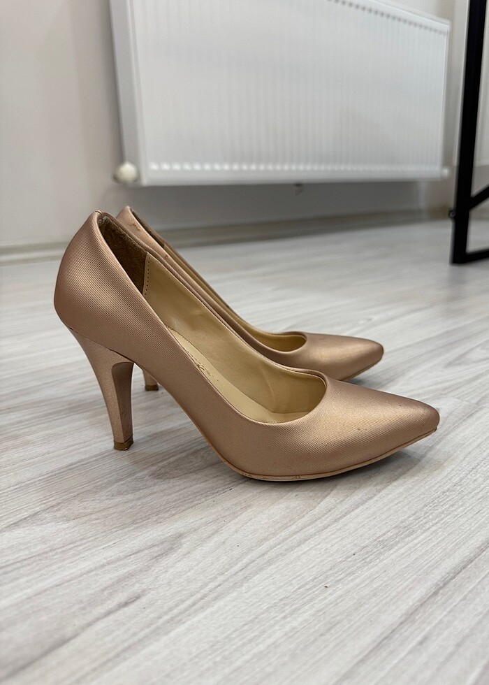 Pembe altın gold renk stiletto - Görsel 2