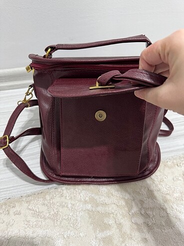 Bordo çapraz kutu çanta - Görsel 6