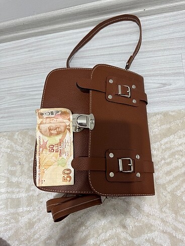 Kahverengi çapraz çanta - Görsel 5