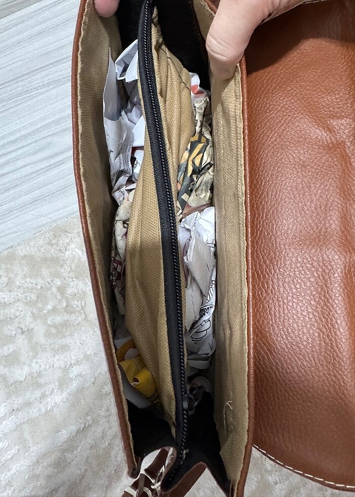 Kahverengi çapraz çanta - Görsel 4