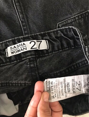27 Beden siyah Renk Sasha marka siyah kot 27