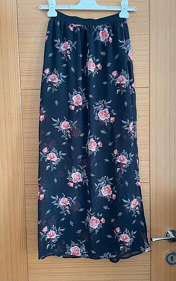xs Beden siyah Renk H&M şifon etek maxi 32 beden