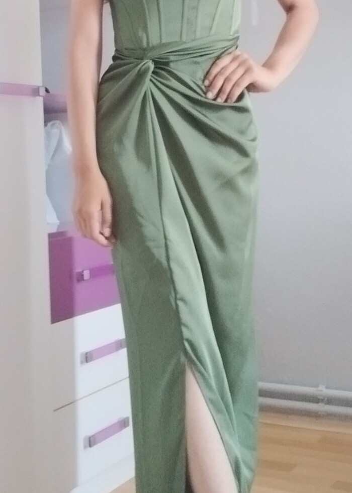 Lafaba balen korseli saten elbise  - Görsel 2