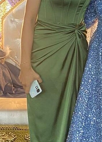 Lafaba yeşil abiye gece elbisesi  - Görsel 2