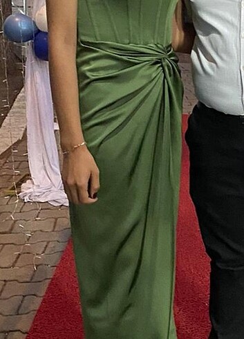 Lafaba yeşil abiye gece elbisesi  - Görsel 3